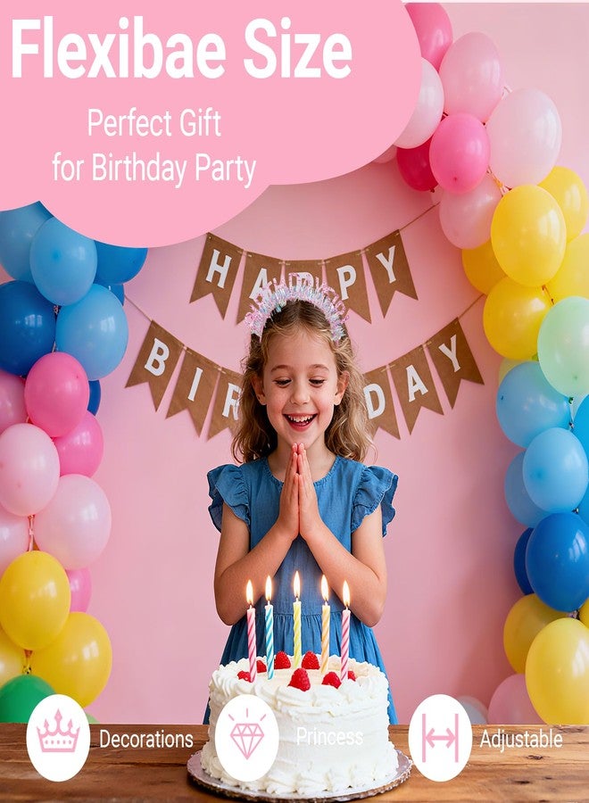 Papoopy Birthday Headband with Sash for Women, Birthday Crwon Tiara for Decorations - Image 3